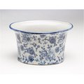 Aa Importing AA Importing 59845 Flower & Leaf Design Planter; Blue & White 59845